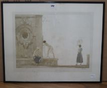 William Russell Flint, limited edition print, 'The Fountain', 42 x 53cm