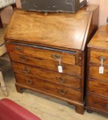 A George III mahogany bureau W.92cm