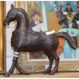 A Tang style bronzed metal horse