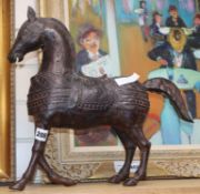 A Tang style bronzed metal horse