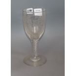 A large wheel engraved glass goblet height 26cm