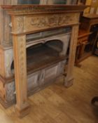 A George III style carved pine chimney piece Aperture H.100cm, W.83cm