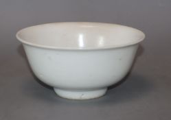 A Chinese white glazed porcelain bowl, late Ming dynasty diameter 14cm