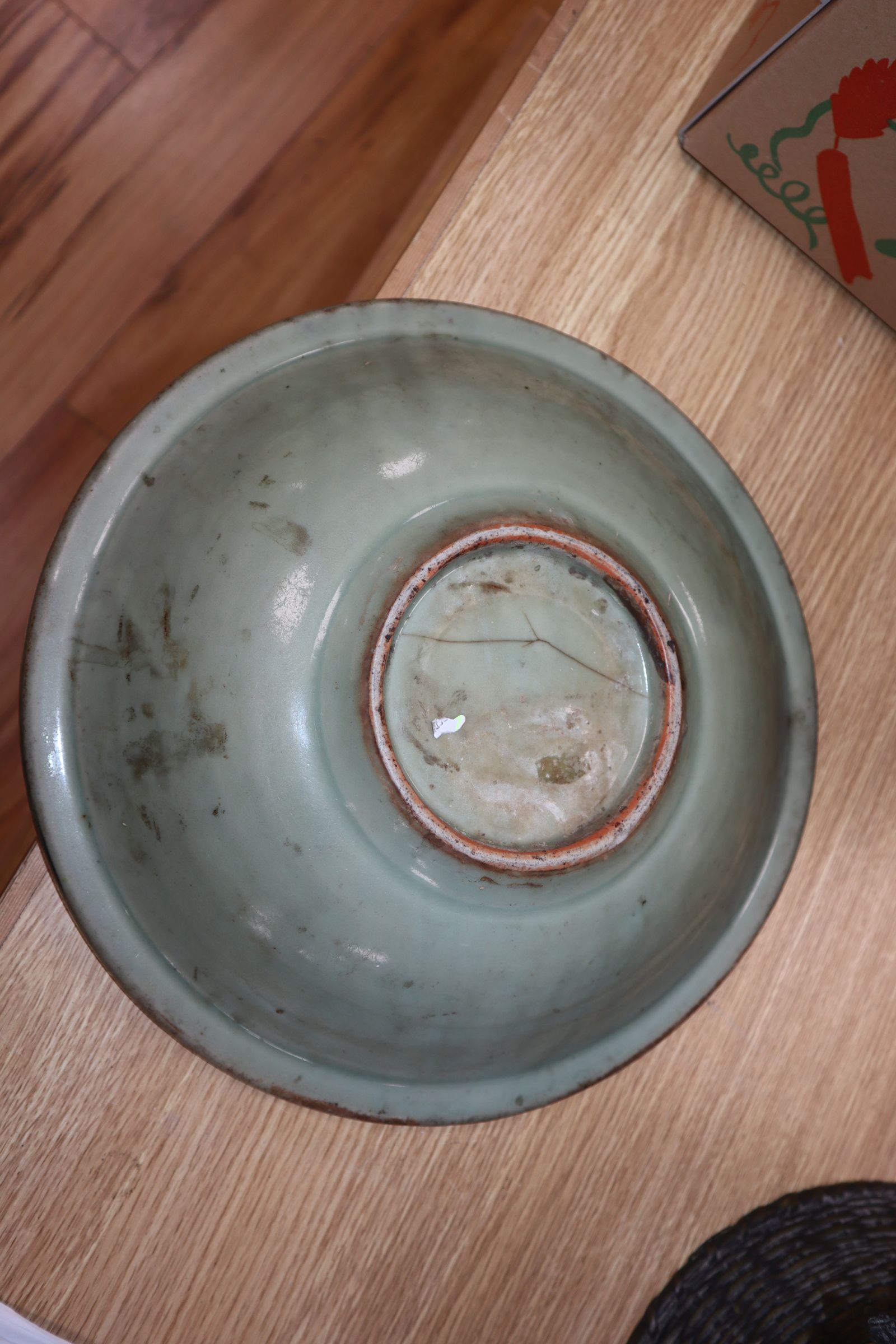 A Chinese Longquan celadon dish, Ming - Image 5 of 5