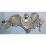 A quantity of silver-handled dressing table items, dressing table pieces.