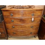 A Regency mahogany bowfront chest, W.105cm
