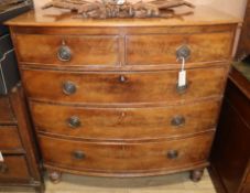 A Regency mahogany bowfront chest, W.105cm