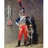 Adolphe Yvon (French, 1817-1893)oil on canvasFull length portrait of a cavalry officersigned22.5 x