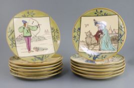 A set of twelve Minton 'Signs of the Zodiac' plates, c.1873, designed by Henry Stacey Marks,