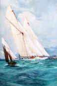 Charles Dixon (1872-1934)watercolour and gouacheThe racing yacht Celestria, 1905signed and dated