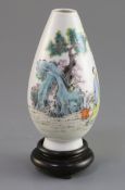 A Chinese famille rose oviform vase, Hongxian mark, Republic period, painted with a sage and boy and