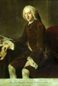 A late 18th century English reverse print on glass, Portrait of William Pitt Esq., and three