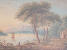 Early 19th century English Schoolpair of watercoloursLake scenes5.75 x 7.75in.