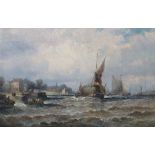 William Thornley (1857-1935)oil on canvasHay barge and other shipping off the coastsigned10 x 15.