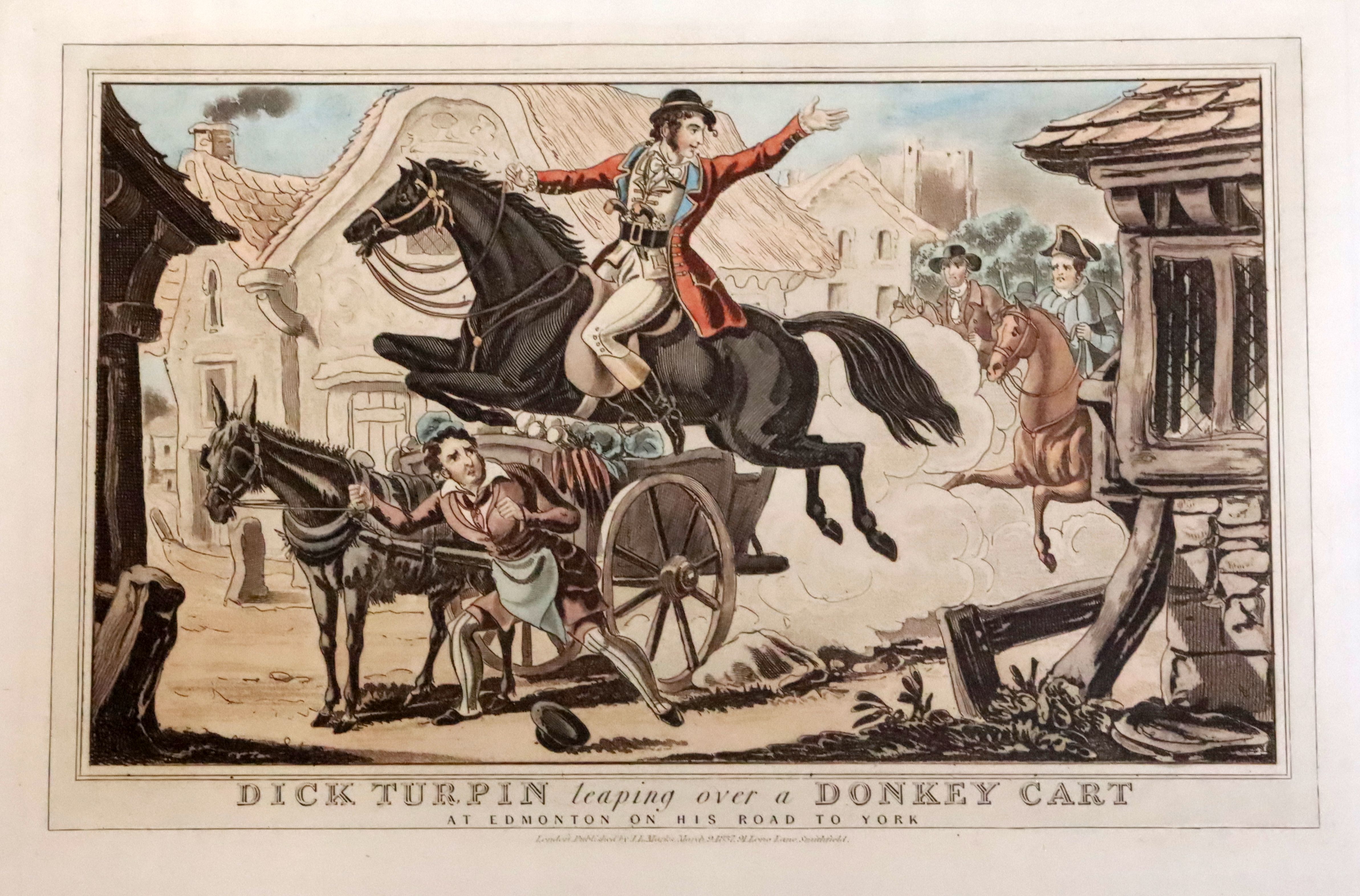 J.L. Markes, Publ., a set of four coloured engravings, Scenes from the Life of Dick Turpin 9.25 x - Image 3 of 4