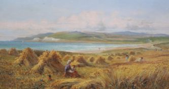 Alfred Augustus Glendening (1861-1907)oil on canvasHarvesters on the Isle of Wightinitialled and