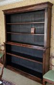 An early Victorian rosewood open bookcase, fitted four adjustable shelves, W.5ft 6in. D.1ft 4 H.5ft