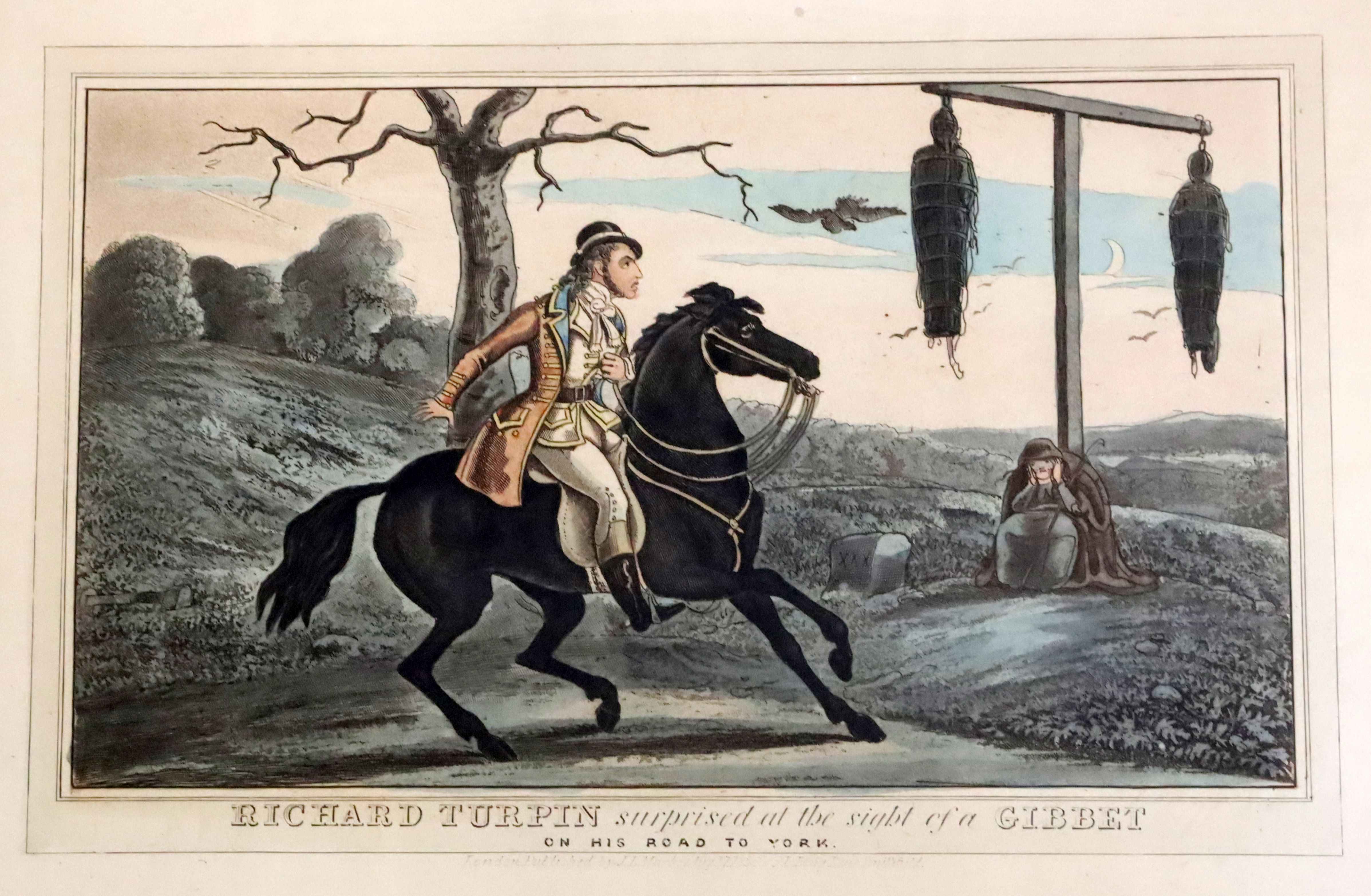 J.L. Markes, Publ., a set of four coloured engravings, Scenes from the Life of Dick Turpin 9.25 x - Image 2 of 4