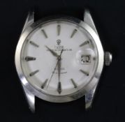 A gentleman's 1960's stainless steel Tudor Prince-Oysterdate 34 self winding wrist watch, with baton