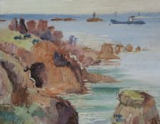 § Fred Yates (1922-2008)oil on boardTrawler off the coastsigned7 x 9in.