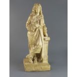 A Susse Freres plaster figure of Racine, after Melingue, 19in.