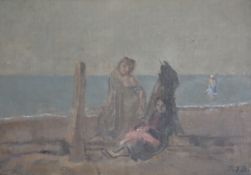 § Rodney Joseph Burn (1899-1984)oil on canvasFigures on Brighton Beach 1922initialled10 x 14in.