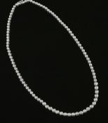 A modern Italian 18ct white gold and graduated diamond spectacle necklace, set with one hundred