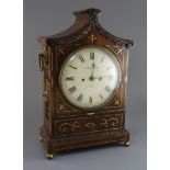 Heselwood of York. A Regency brass inset mahogany bracket clock, with painted dial and unsigned twin