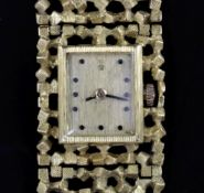 A lady's 18ct gold bracelet wristwatch by John Donald, circa 1970, with Corun movement (bracelet