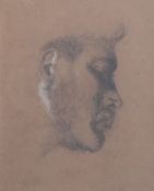 William Etty R.A. (1787-1849)black chalk heightened with whiteProfile study of a man's headMaas & Co