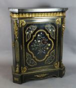 A Napoleon III ormolu mounted, pietra dura and ebony pier cabinet, with acanthus frieze and
