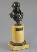 A Victorian bronze bust of Charles Canning, 1st Earl Canning, former Governor-General of India,