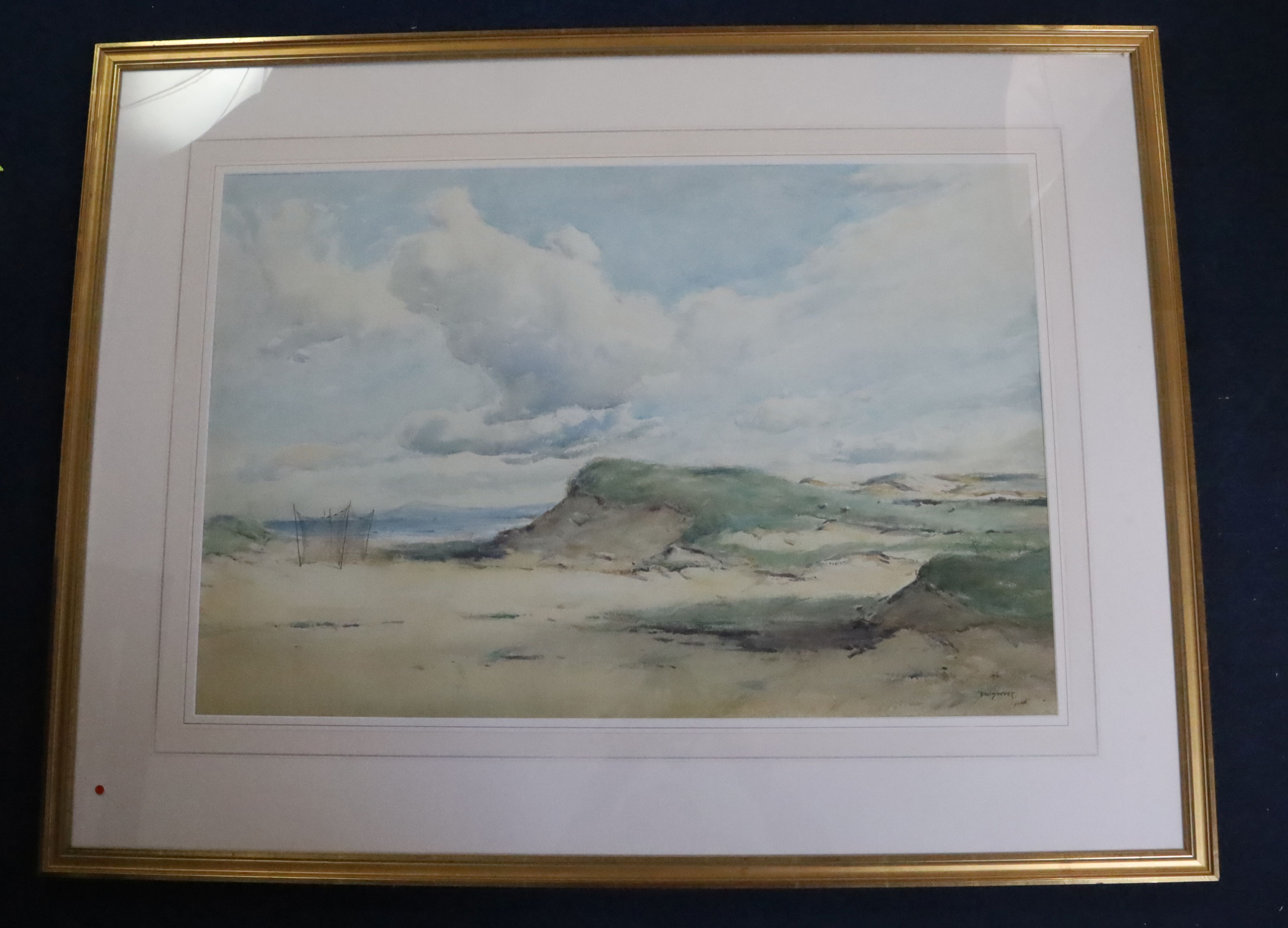 David West (1868-1936)watercolourDrying nets in the sand dunessigned19.25 x 29in. - Image 2 of 2