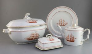 An extensive Spode 'Trade Winds Red' pattern tea, coffee and dinner service