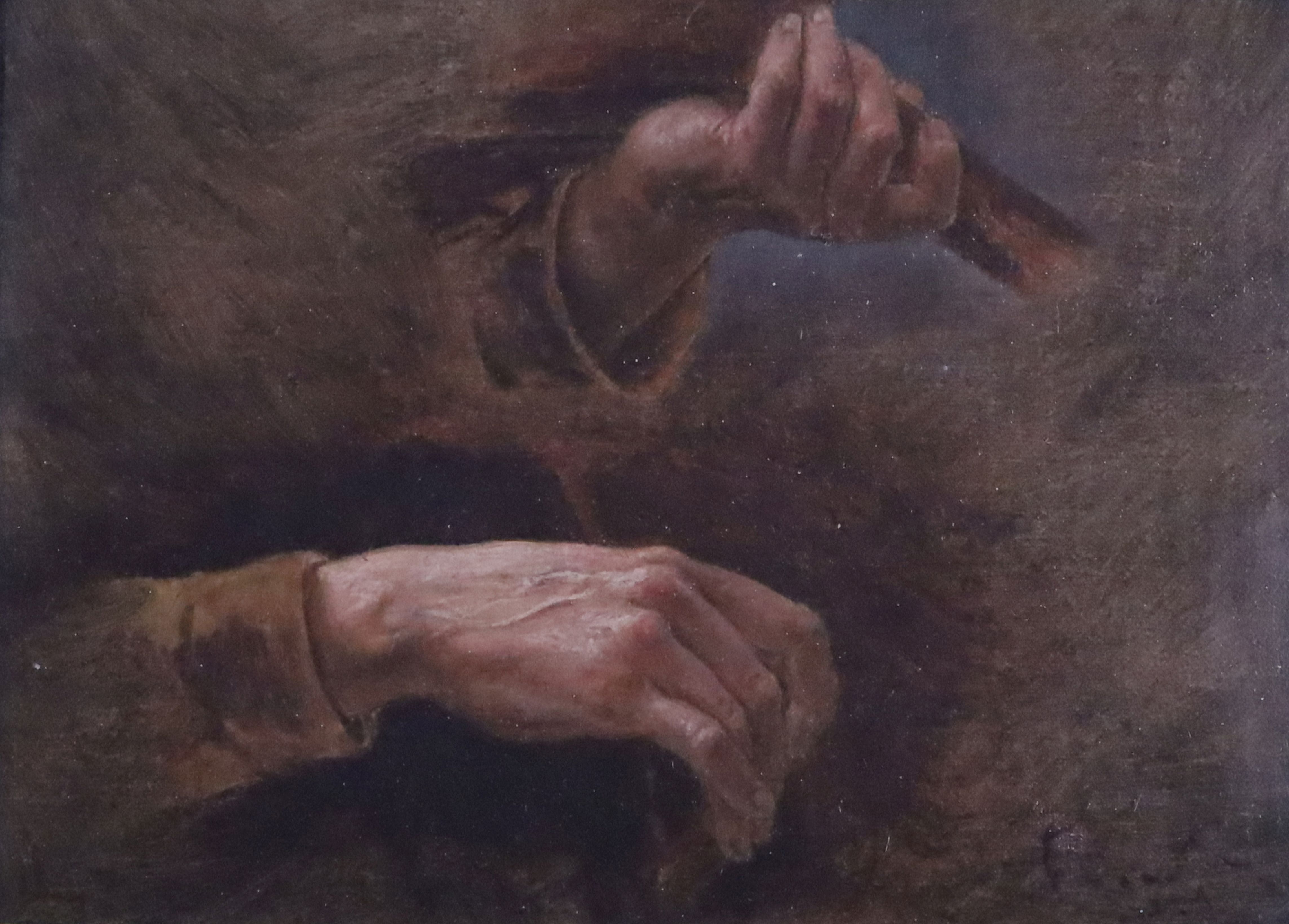 Pre-Raphaelite Schooloil on canvas laid on boardStudy of a violinist's handsindistinctly signed5.