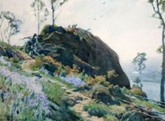 Alfred Heaton Cooper (1863-1929)watercolourSheep on a rocky outcropsigned10.5 x 14.5in.