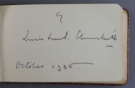 An album of famous people's signatures, c.1934-6, compiled by Lieut. Colonel Alexander Elder
