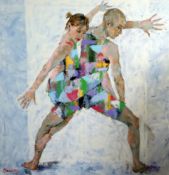 § Muriel Barclay (20th C. Scottish)oil on canvasHarlequin dancerssigned40 x 40in.