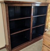 An early Victorian rosewood open bookcase, with four adjustable shelves, W.5ft 10.5in. D.1ft 2in.