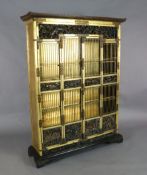 A Japanese gilt lacquered and polychrome wood cabinet, Meiji period, with carved, pierced and