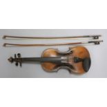 A German violin, by Georg Kloz (Klotz), 18th century, the two piece back with medium curl,