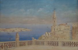 Peter Nicholas Nikolaevich Krasnoff (1869-1947)watercolourAnglican Church, Valetta, Maltasigned14