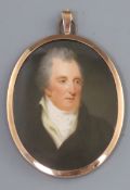 Francis Hargreaves (fl.1810-1854)oil on ivoryMiniature portrait of Mr Roscoe, 1818,inscribed