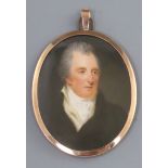 Francis Hargreaves (fl.1810-1854)oil on ivoryMiniature portrait of Mr Roscoe, 1818,inscribed