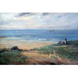 David West (1868-1936)oil on canvas'A Day by the Sea'signed, South Street Gallery, Perth label