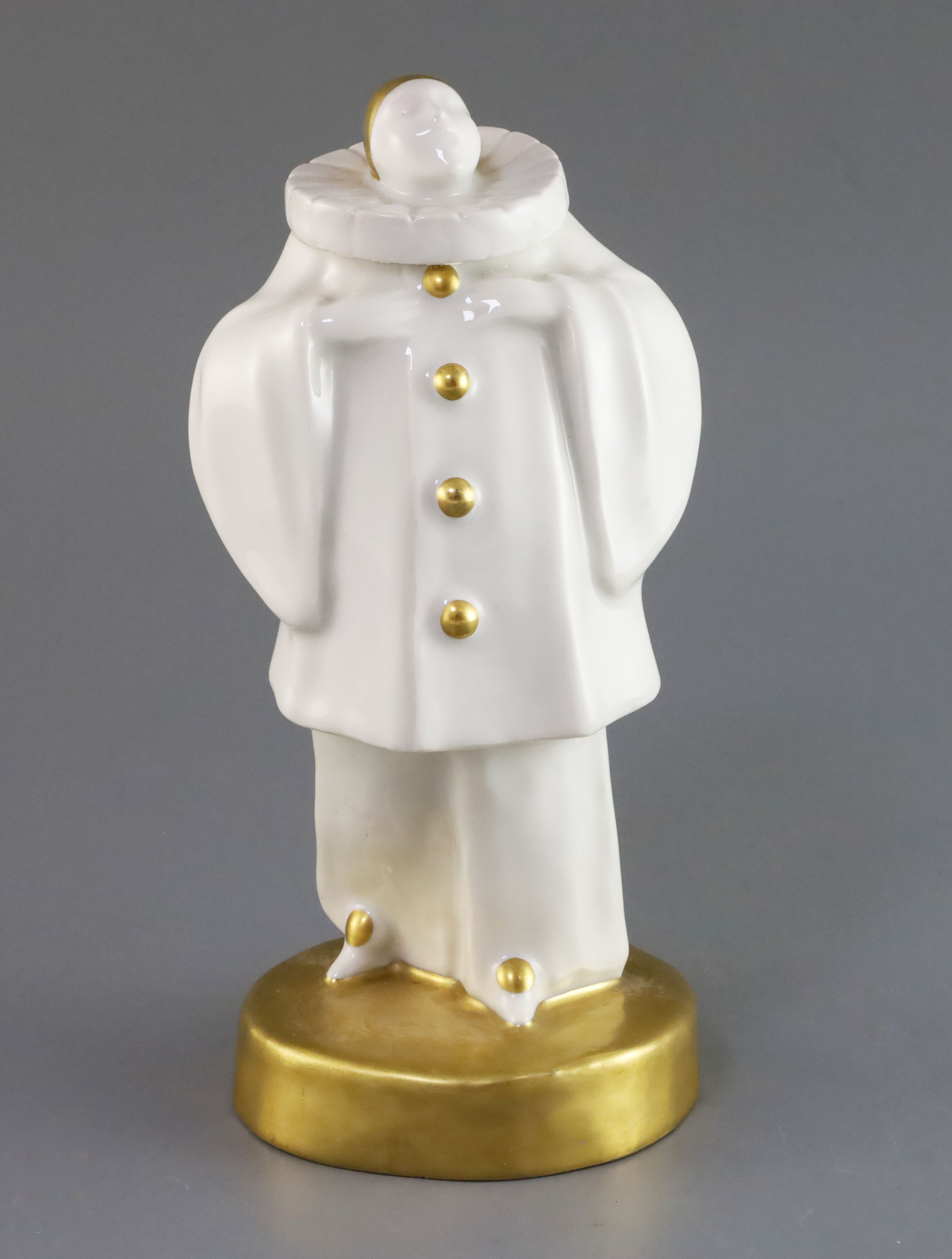 A Theodore Haviland Art Deco figure of Pierrot, modelled by Edouard Marcel Sandoz (1881–1971) in