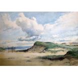 David West (1868-1936)watercolourDrying nets in the sand dunessigned19.25 x 29in.