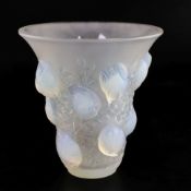 A R. Lalique 'Saint Francois' opalescent glass vase, c.1930, model 1055, etched mark 'R. LALIQUE