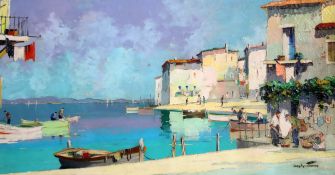 § Cecil Rochfort D'Oyly John (1906-1993)oil on canvasFishermen at Cassis, South of France,signed16 x