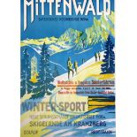 A.Schneiderlithographic colour posterMittenwald - Winter Sport28.5 x 21.25in.